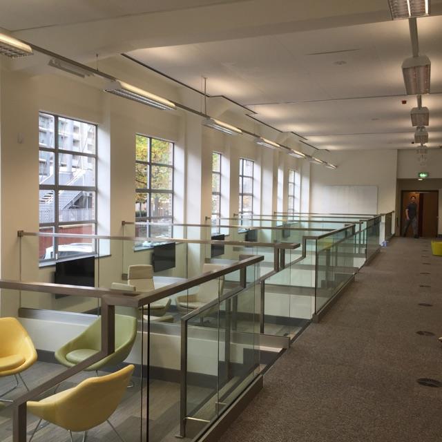Working alongside our steel fabrictor friends at GemFabs, we supplied and installed a vast array of toughened, heatsoaked glass into stainless steel office partitions for the Capital One Headquarters office refurbishment throughout 2015.