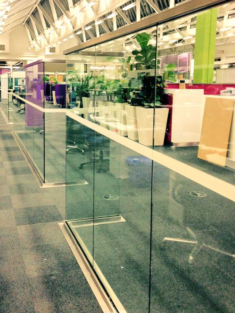 Working alongside our steel fabrictor friends at GemFabs, we supplied and installed a vast array of toughened, heatsoaked glass into stainless steel office partitions for the Capital One Headquarters office refurbishment throughout 2015.