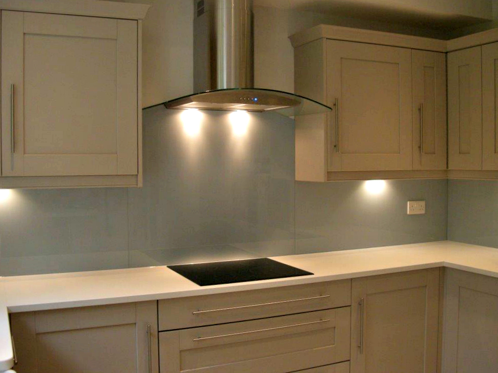 Farrow & Ball Parma Grey as chosen by our customer to complete their modern and stylish kitchen in Colston Bassett.
