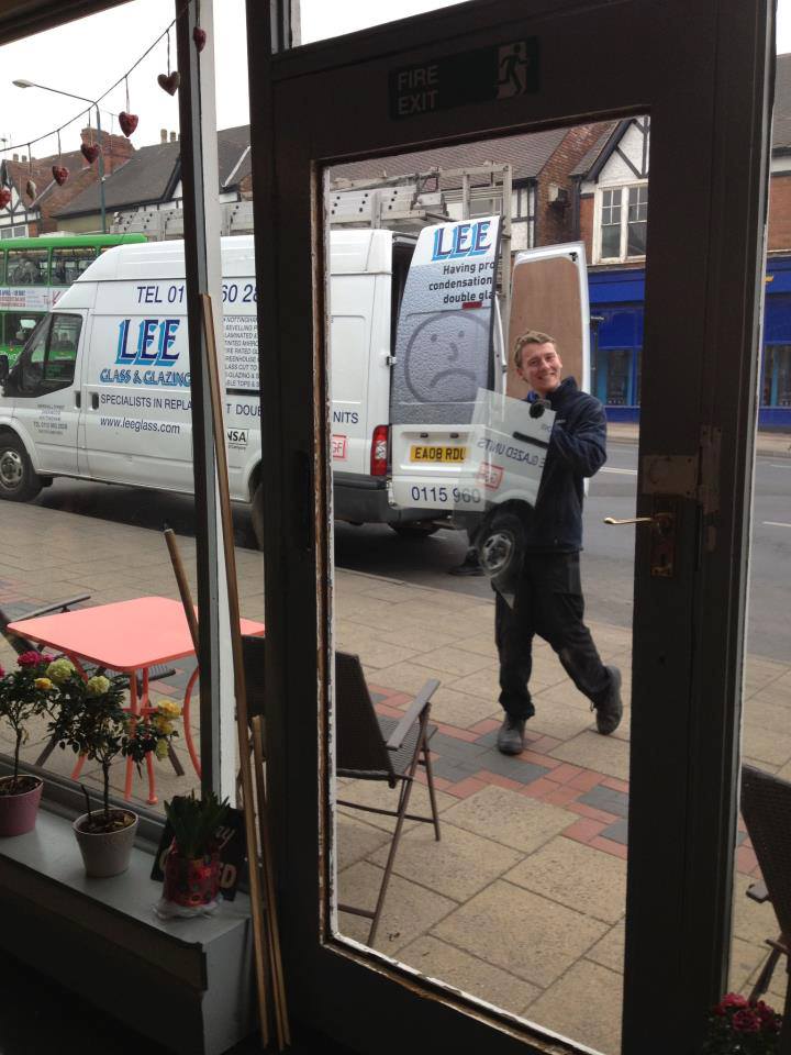 Ben Lee to the rescue for The Crimson Tree in Sherwood when they had their door panel put through. Ben is now flying the flag for the third generation of the Lee family to enter the business.