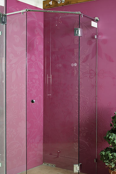 Awkward angles and shapes needn't be a problem! For bathrooms of a more unique nature we simply make MDF templates on site which enable us to replicate the glass exactly as required as part of our bespoke supply and fit service.