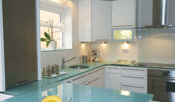 Glass kitchen countertops