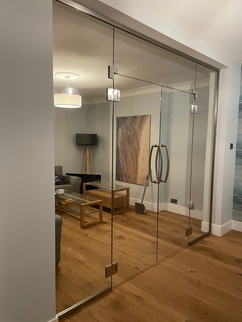 Newly installed glass doors by Lee Glass Nottingham