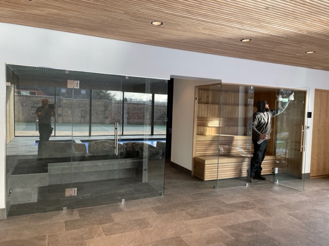 glass doors for sauna